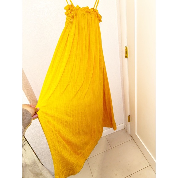 APIECE APART Pina Maxi Trapeze Organic Cotton Tent Dress in MIMOSA SZ: X-Small - Picture 12 of 13